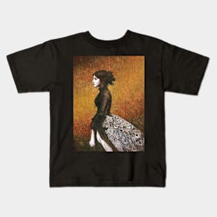 Victorian Peacock Girl Kids T-Shirt